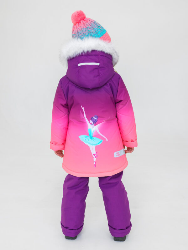 Комплект зимний для девочки UKI kids Балет фиолетовый-коралл 2