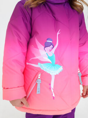 Комплект зимний для девочки UKI kids Балет фиолетовый-коралл 4