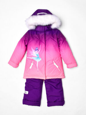 Комплект зимний для девочки UKI kids Балет фиолетовый-коралл 6