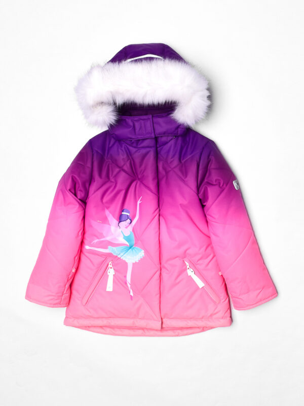 Комплект зимний для девочки UKI kids Балет фиолетовый-коралл 9