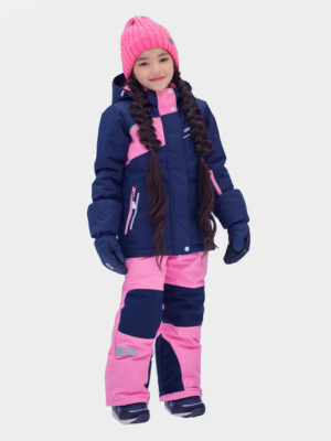 Комплект зимний для девочки UKI kids Сюзанна синий-розовый 1
