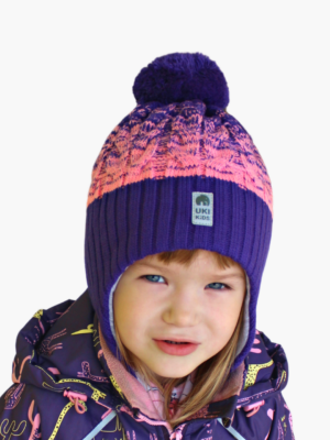 1 Шапка-на-завязках-зимняя-UKI-kids-фиолетовый-персиковый