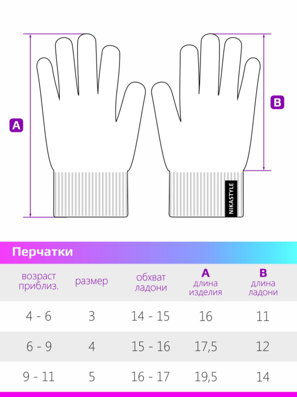 Перчатки для девочки Nikastyle 15м10822 (1)