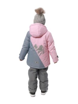 Комплект зимний для девочки UKI kids Элси розовый-серый (2)