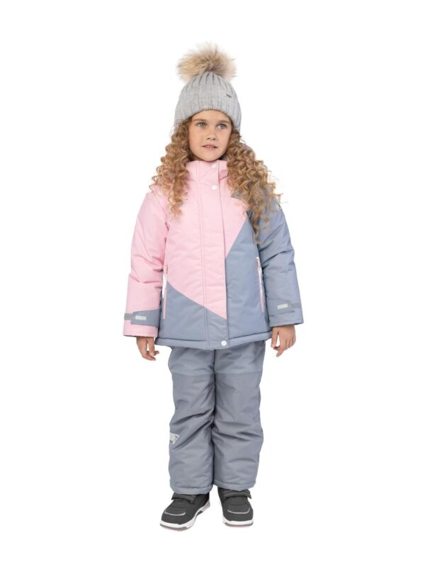 Комплект зимний для девочки UKI kids Элси розовый-серый (4)
