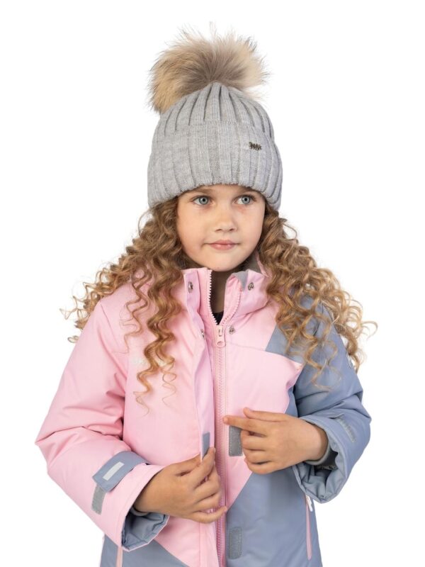 Комплект зимний для девочки UKI kids Элси розовый-серый (6)