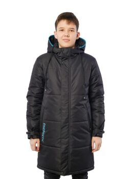 Пальто зимнее для мальчика Potomok by UKI kids Минимал черный (2)