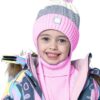 Комплект шапка и манишка для девочки Nikastyle 12з7822 розовый-серый (1)
