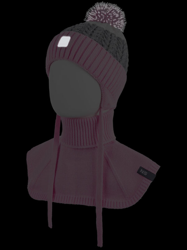 Комплект шапка и манишка для девочки Nikastyle 12з7822 розовый-серый (5)