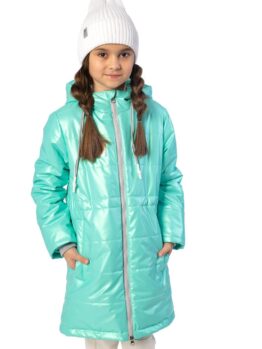 Пальто демисезонное для девочки UKI kids ШАЙ мятный (2)