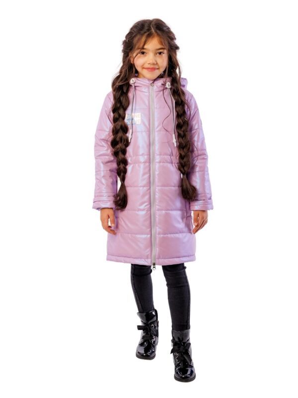 Пальто демисезонное для девочки UKI kids ШАЙ розовый (1)